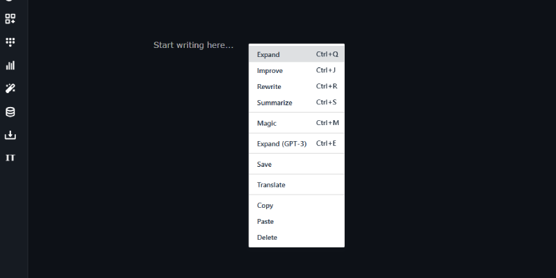 ClosersCopy AI menu