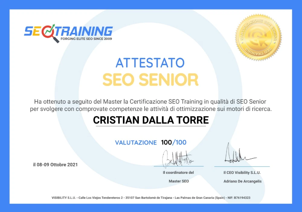 attestato MasterSEO