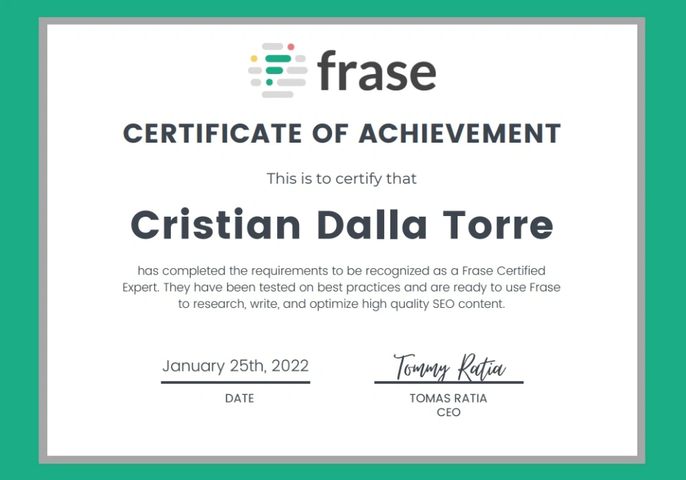 FRASE Certificate