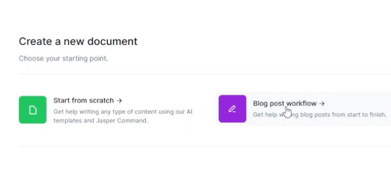 jasper ai blog article workflow