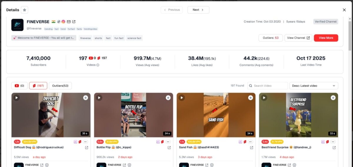 vidx.ai spy tool for YouTube channels