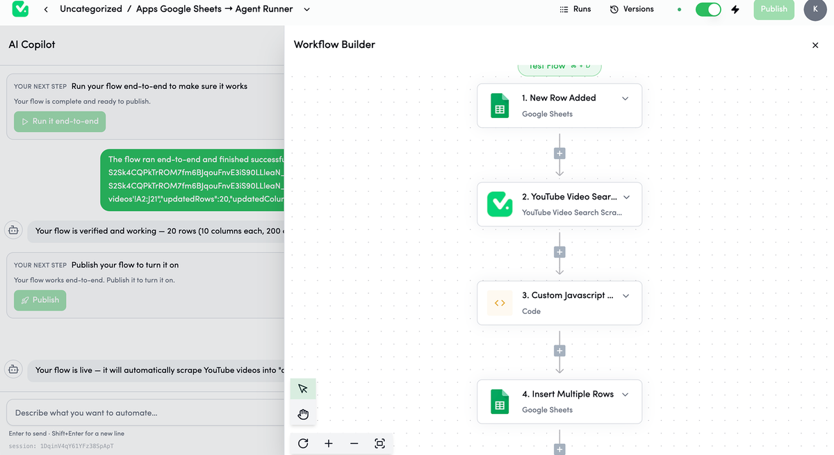 TaskMagic Review: The AI Automation Tool That Does What Zapier Can't 3 TaskMagic visual workflow builder showing browser automation steps