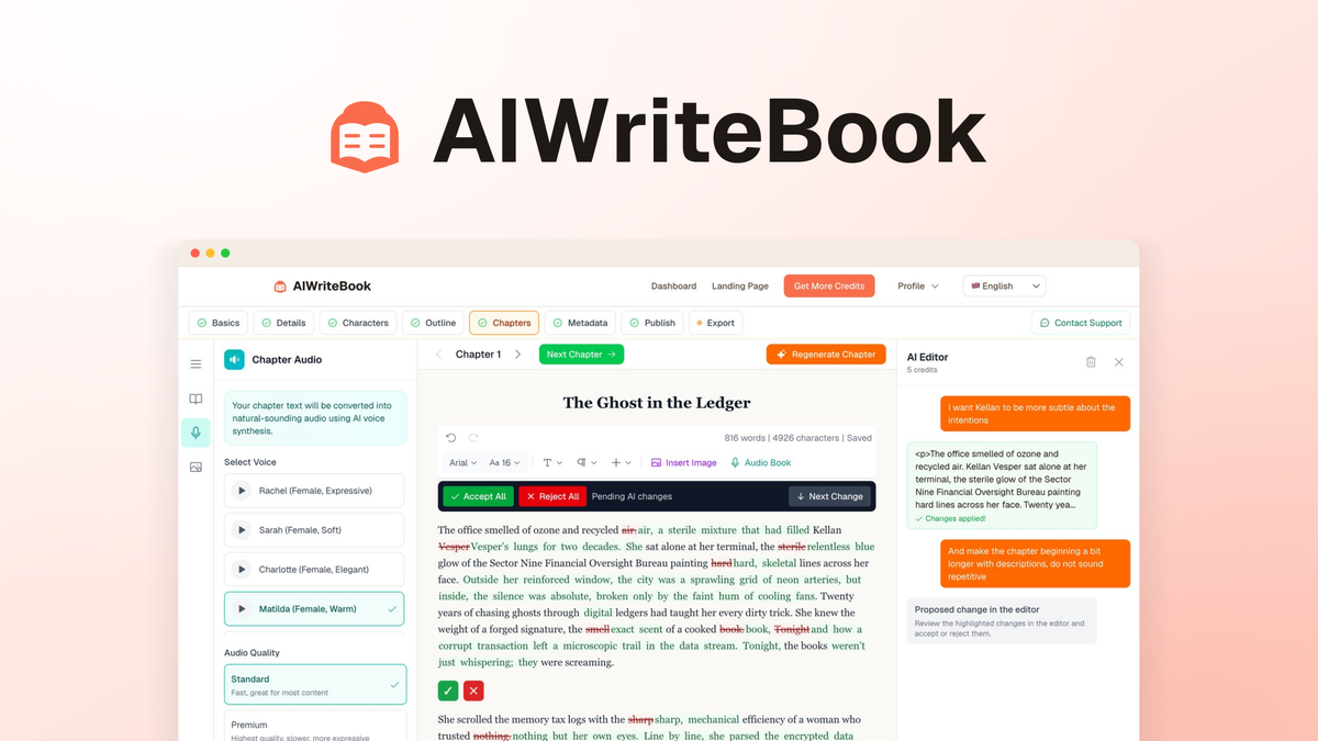AIWriteBook AI book writing workspace overview