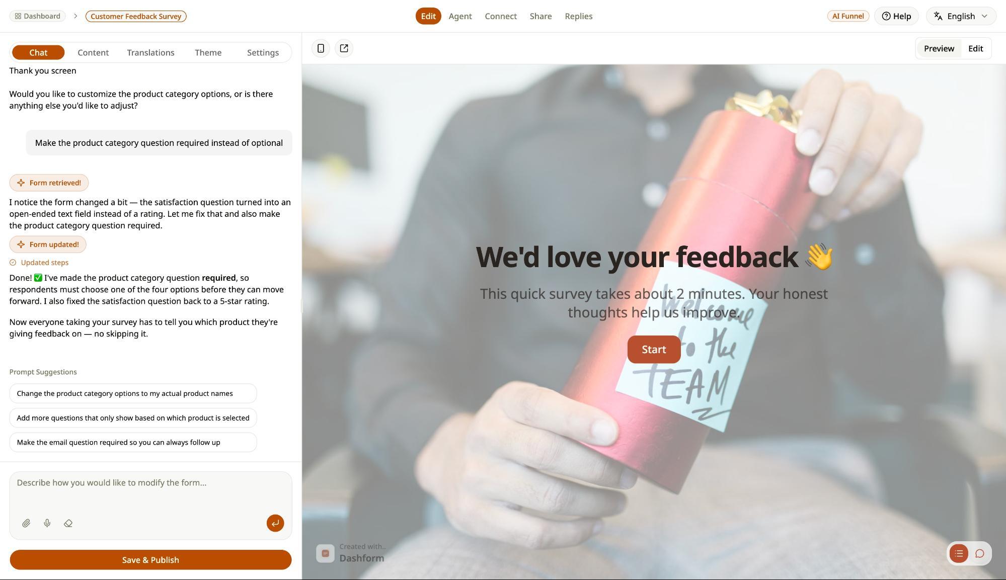 Dashform Review 2026: Is This AI Form Builder Worth It? 2 Dashform AI-assisted form editor and preview