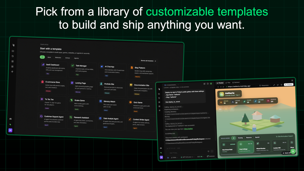 Friday Code ready-made app templates library