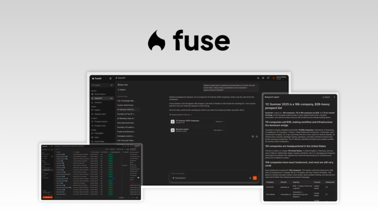 Fuse AI agentic sales platform product screenshots