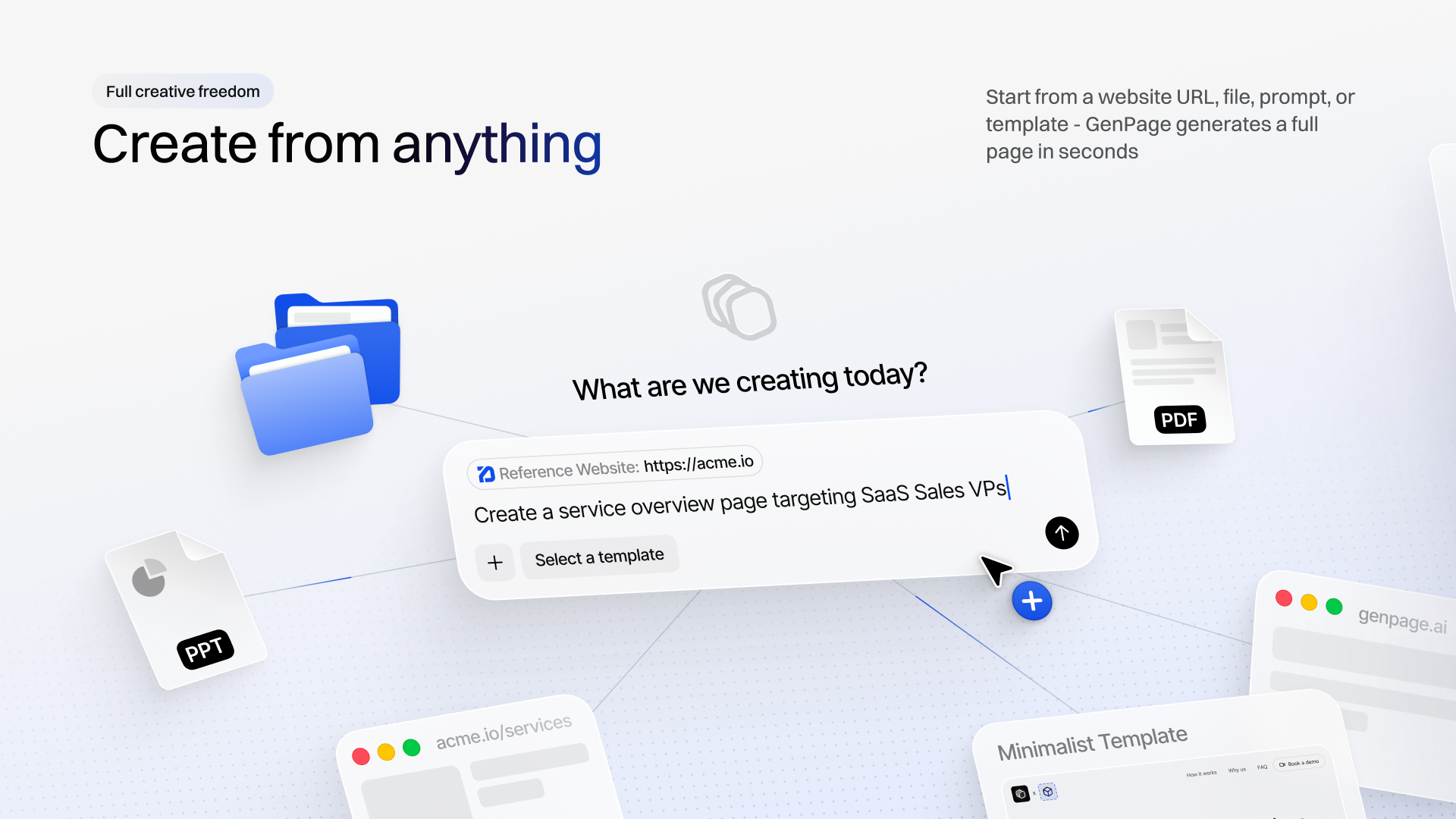 GenPage create from anything interface