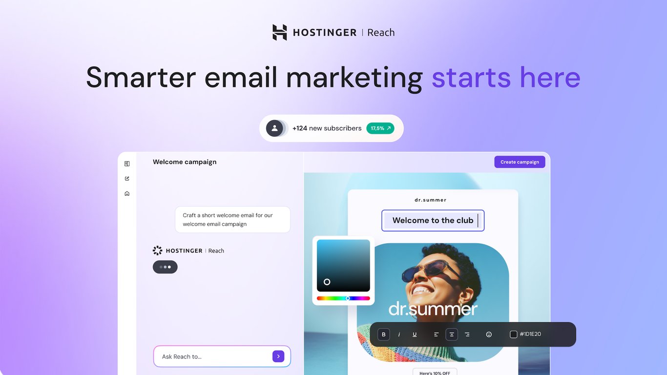 Hostinger Reach email marketing illustration