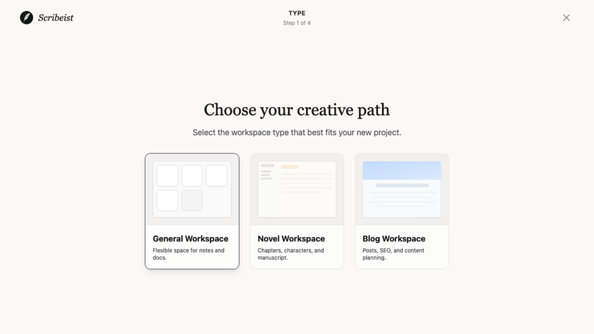 Scribeist Review: The AI Writing Workspace Worth It in 2026? 3 Scribeist workspace selection for novel, blog, and general writing