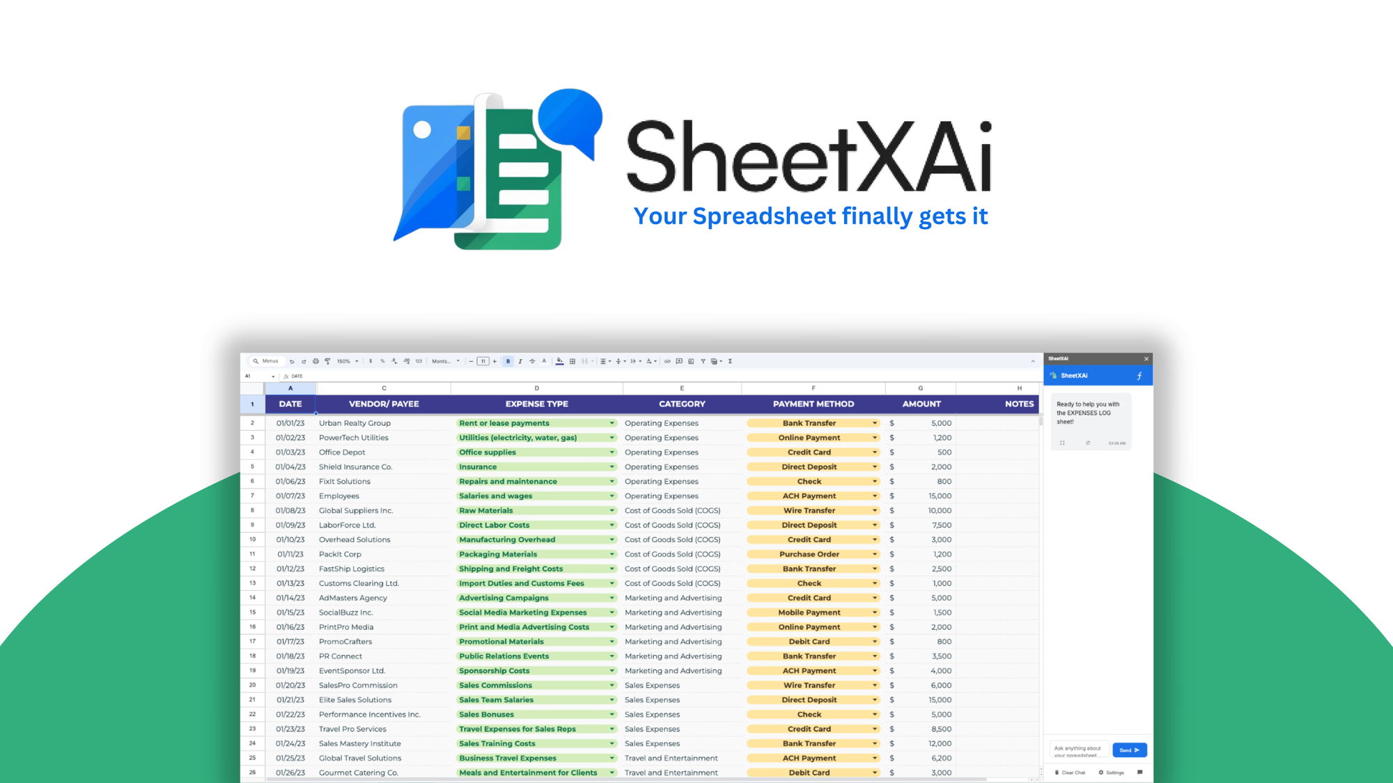 SheetXAI AI spreadsheet automation for Excel and Google Sheets
