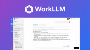 WorkLLM AI workspace dashboard with model tabs