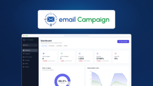 XemailCampaign dashboard showing campaign metrics, inbox vs spam breakdown, and deliverability trend