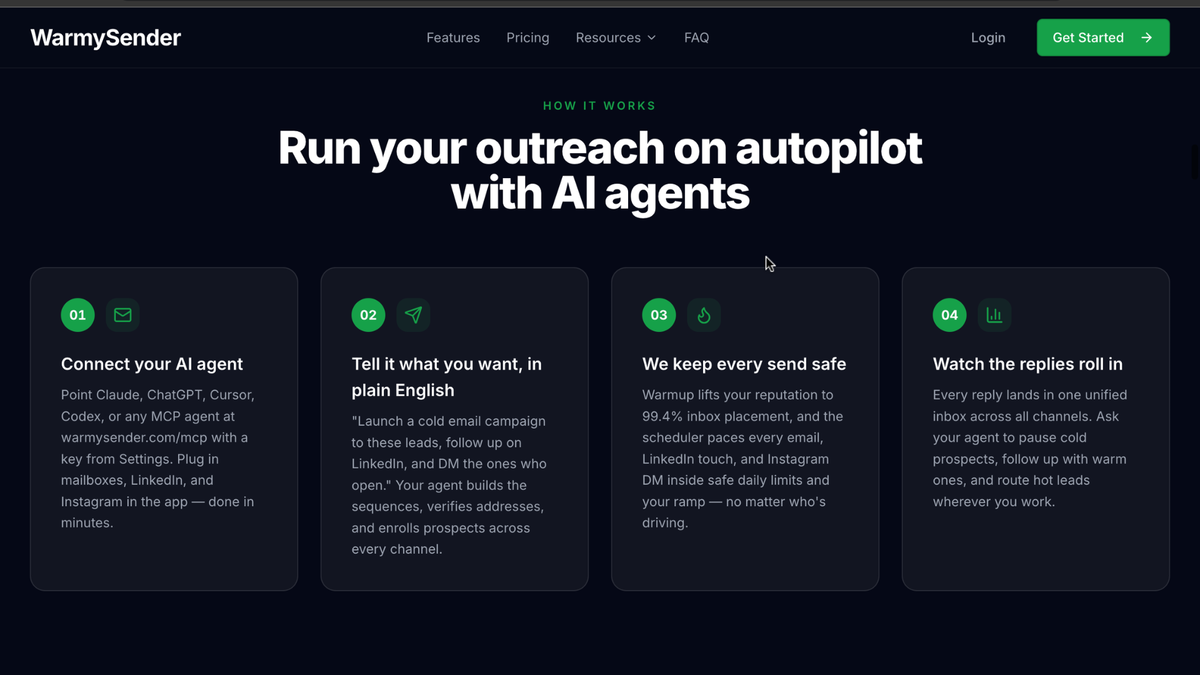 WarmySender Review: Is This Cold Email Platform Worth It? 4 WarmySender step-by-step campaign setup flow in the dashboard